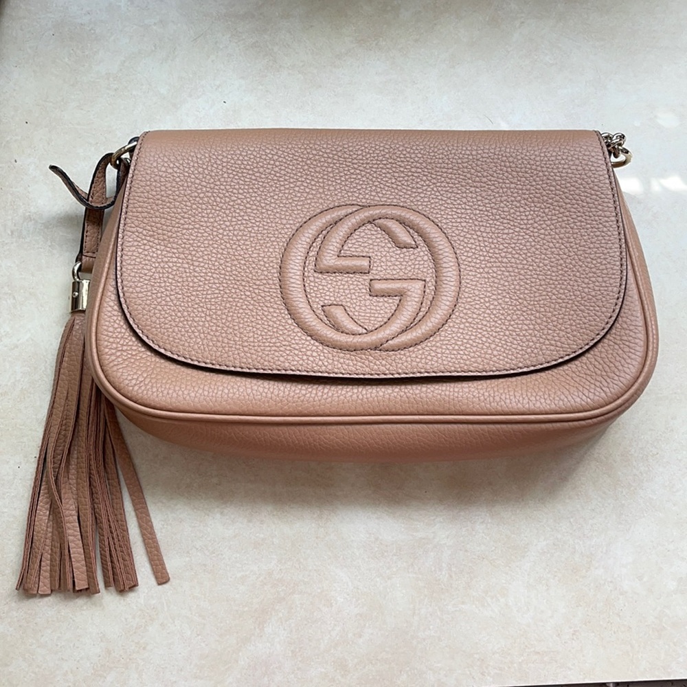 Gucci soho brown leather flap chain shoulder bag